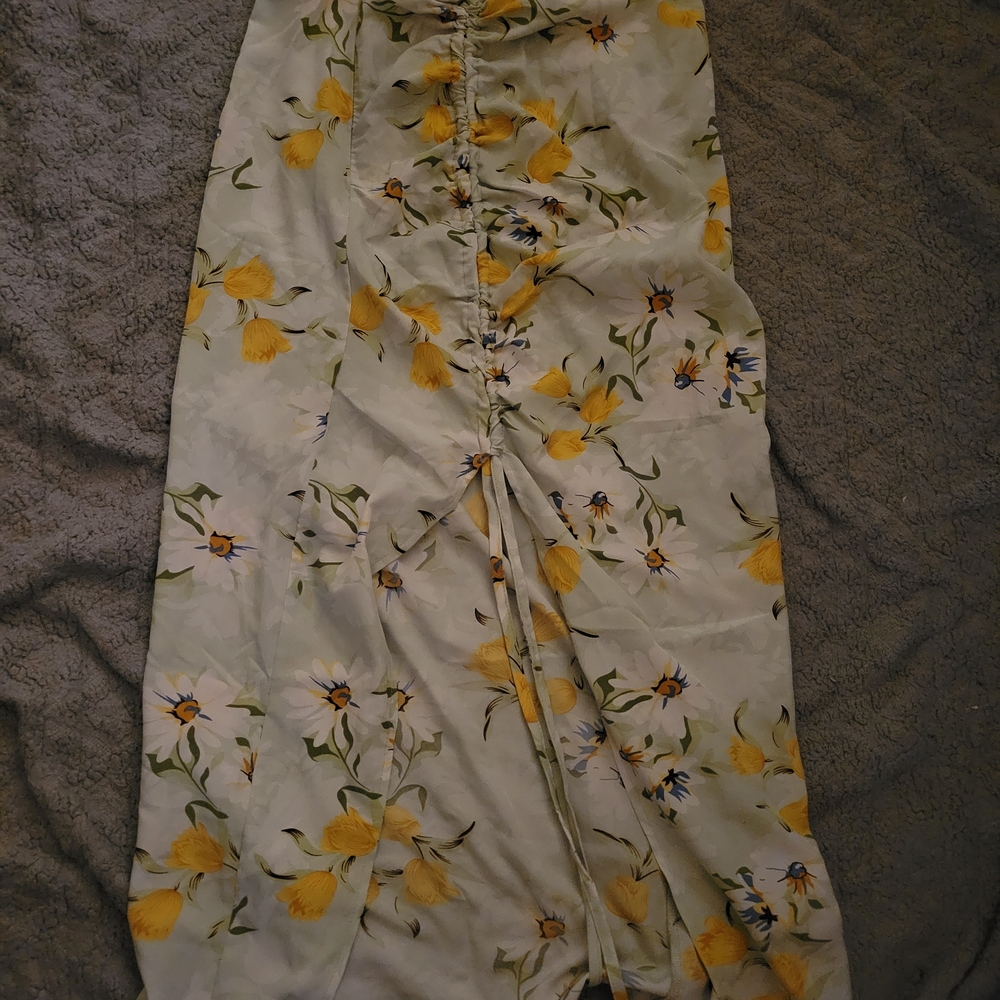 Zaful Floral Dress with Yellow and Green Accents